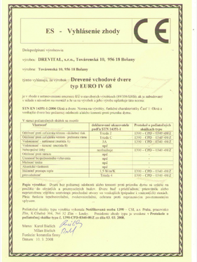 Eingangstür aus Holz typ EURO IV 68