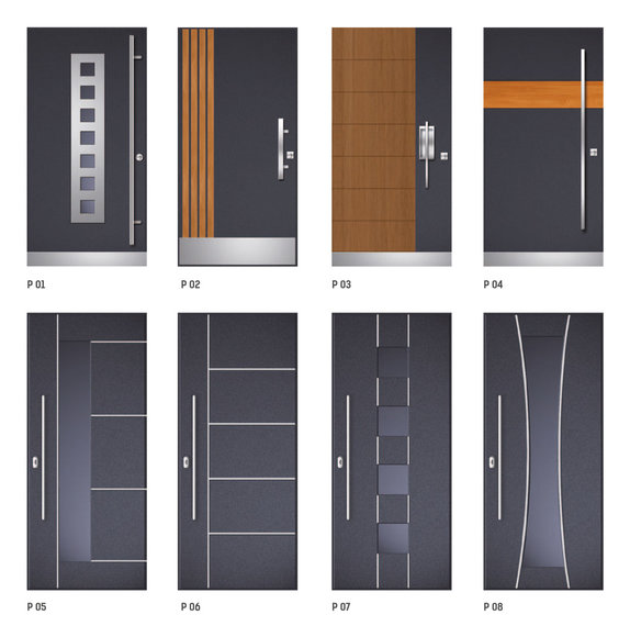 Príklady vzorov drevo-hliníkových dverí