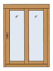 Rechteckige Holzfenster